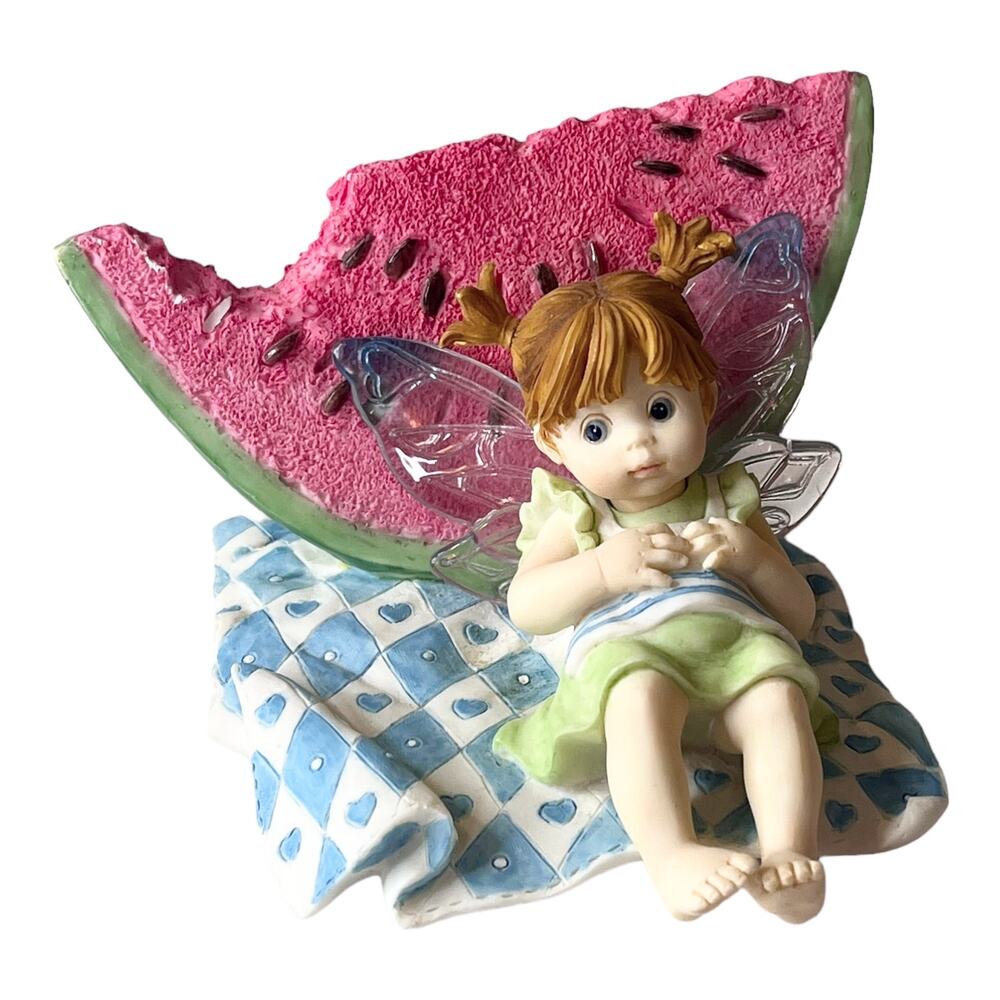 My Little Kitchen Fairies Watermelon Tummy Ache Fairie Figurine Fairy Girl Vtg
